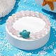 Natural Rose Quartz & Synthetic Turquoise Turtle Beaded Stretch Bracelet(BJEW-JB09699-02)-2