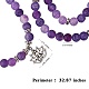 Bracelet enroulé en perles rondes en agate naturelle patinée avec alliage ohm/aum lotus(AJEW-PH00503-01)-2