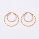 304 Stainless Steel Hoopd Earrings(EJEW-F272-05G)-1