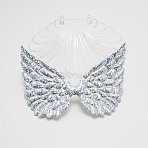 Cloth Embossing Wings, with Glitter Powder, Decorate Accessories, Silver, 65x90x1mm(FIND-PW0001-030F)