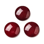 Natural Banded Agate Cabochons, Dyed and Heated, Flat Round, Dark Red, 25x5.5mm(G-E492-A-13)