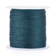 Polyester Braided Metallic Thread, for DIY Braided Bracelets Making and Embroidery, Teal, 0.4mm, 6-Ply, about 54.68 yards(50m)/roll(OCOR-I007-B-04)