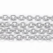 304 Stainless Steel Cable Chains, Soldered, with Spool, Oval, Stainless Steel Color, 2x1.5x0.4mm, about 65.61 Feet(20m)/roll(CHS-H009-04P)
