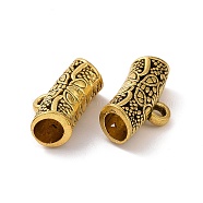 Tibetan Style Alloy Tube Bails, Loop Bails, Curved Tube with Butterfly, Antique Golden, 15x8.5x5.5mm, Hole: 1.5mm, Inner Diameter: 3.2mm, 1098pcs/1000g(FIND-H038-52AG)