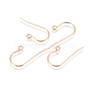 304 Stainless Steel Earring Hooks, Ear Wire, with Horizontal Loop, Golden, 27.5x16.5x0.8mm, Hole: 1.8mm, Pin: 0.7mm(X-STAS-F227-29-G)