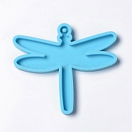 DIY Dragonfly Big Pendant Silicone Molds, Resin Casting Molds, for UV Resin, Epoxy Resin Jewelry Making, Random Color, 86x75.5x7mm, Hole: 3mm(DIY-F126-01)