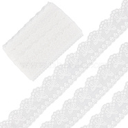 Cotton Hollow Embroidered Lace Trim, Bowknot Pattern, White, 1-5/8 inch(40mm)(SRIB-WH0011-053)