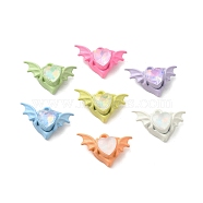 Spray Painted Alloy Pendant, Heart with Wing, Mixed Color, 15.5x23.5x8mm, Hole: 1.8mm(PALLOY-O001-05M)