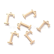 304 Stainless Steel Charms, Greek Alphabet, Golden, Letter.G, 14x8x1mm, Hole: 1.2mm(STAS-L263-06G)