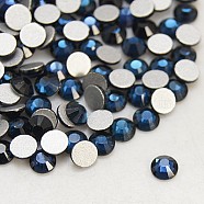 Glass Flat Back Rhinestone, Grade A, Back Plated, Faceted, Half Round, Montana, 3~3.2mm, about 1440pcs/bag(RGLA-C002-SS12-207)
