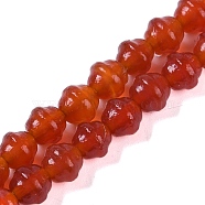 Natural Agate Beads Strands, Dyed & Heated, Bell, Red, 8x8mm, Hole: 0.8mm, about 46pcs/strand, 13.31''~13.70''(33.8~34.8cm)(G-P543-A01-01A)