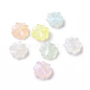 Luminous Acrylic Beads, Glitter Beads, Glow in the Dark, Four Leaf Clover, Mixed Color, 15.5x16x5mm, Hole: 2mm(X1-OACR-E010-19)