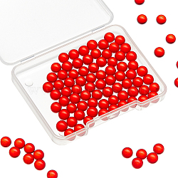 100Pcs Glass Bead, No Hole, Round, Red, 6mm(GLAA-NB0001-52A)