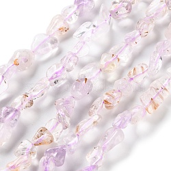 Natural Amethyst Beads Strands, Nuggets, Tumbled Stone, 4.5~11.5x3~7x3.5~6mm, Hole: 1~1.2mm, about 48~68pcs/strand, 15.35~15.94''(39~40.5cm)(G-P497-01C-26)