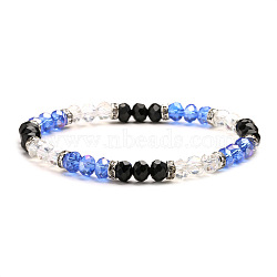 Fashionable Faceted Rondelle Glass Beads Stretch Bracelets for Women Girls Gift(TQ6391-1)