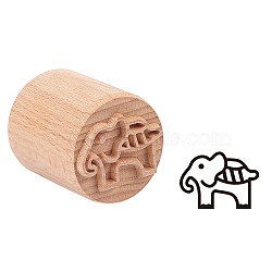 Wood Wax Seal Stamp, Animal Pattern, 35mm(AJEW-WH0122-001)