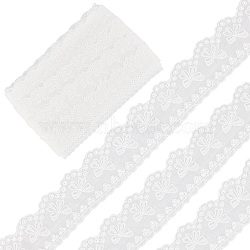 Cotton Hollow Embroidered Lace Trim, Bowknot Pattern, White, 1-5/8 inch(40mm)(SRIB-WH0011-053)