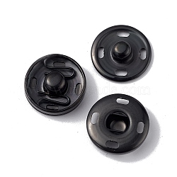 202 Stainless Steel Snap Buttons, Garment Buttons, Sewing Accessories, Electrophoresis Black, 15x5.5mm(BUTT-I017-01C-EB)
