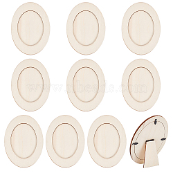 Wood Photo Frames, Table Top Picture Frames, for Arts and Crafts DIY Painting Projects, Oval Pattern, 55x125x170mm, Inner Diameter: 113.5x83mm(WOOD-WH0024-121A)