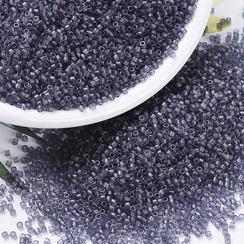 MIYUKI Delica Beads Small, Cylinder, Japanese Seed Beads, 15/0, (DBS0386)Matte Transparent Dried Lavender Luster, 1.1x1.3mm, Hole: 0.7mm, about 175000pcs/bag, 50g/bag