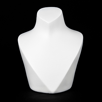 Resin V Type Neck Model Torso Necklace Display Stand, White, 10.9x13.2x16.6cm
