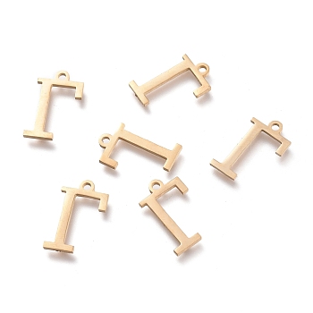 304 Stainless Steel Charms, Greek Alphabet, Golden, Letter.G, 14x8x1mm, Hole: 1.2mm
