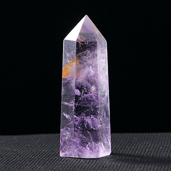 Tower Natural Amethyst Display Decoration, Healing Stone Wands, for Energy Balancing Meditation Therapy Decors, Hexagonal Prism, 40~50mm