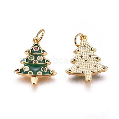 Brass Micro Pave Cubic Zirconia Pendants(ZIRC-I028-10G)-2