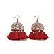 Alloy Half Round with Tassels Dangle Earrings(EJEW-E267-05RC)-1
