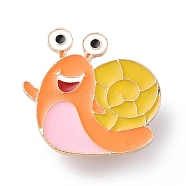 Snail Enamel Pin, Light Gold Alloy Badge for Backpack Clothes, Colorful, 28x28x2mm, Pin: 1mm(ENAM-K021-04)