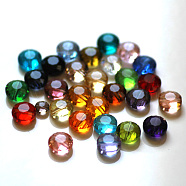 Imitation Austrian Crystal Beads, Grade AAA, Faceted, Flat Round, Mixed Color, 6x3.5mm, Hole: 0.7~0.9mm(SWAR-F053-6mm-M)