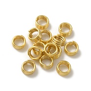 Brass Split Rings, Lead Free & Cadmium Free, Triple Loops Jump Rings, Real 24K Gold Plated, 21 Gauge, 5x2.7mm, Inner Diameter: 3.5mm(KK-O143-22G)