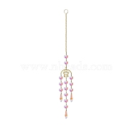 Glass Wind Chimes, Suncatcher Pendant Decorations, Eye, 390mm(WICH-PW0001-27F)