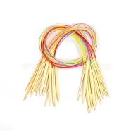 Bamboo Circular Knitting Needles Sets, with Colorful Plastic Tube, Mixed Color, 60cm, 18pcs/set(SENE-PW0003-089B)