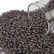 TOHO Round Seed Beads, Japanese Seed Beads, (367) Inside Color Luster Black Diamond/Pink Lined, 11/0, 2.2mm, Hole: 0.8mm, about 50000pcs/pound(SEED-TR11-0367)