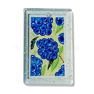 Acrylic Pendants, Rectangle, Blue, 39.5x25x2.5mm, Hole: 1.5mm(X-MACR-C031-05A)