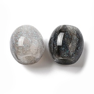 Resin Glitter European Beads, Large Hole Beads, Barrel, Mixed Color, 12x12mm, Hole: 4.5mm(RESI-G066-05)