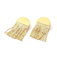 Rack Plating Brass Cubic Zirconia Jellyfish Ear Studs, Long-Lasting Plated Tassel Earring for Women, Cadmium Free & Lead Free, Real 18K Gold Plated, 45x25x2mm, Pin: 1mm(EJEW-P226-17G)