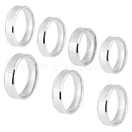 DICOSMETIC 14Pcs 7 Size 201 Stainless Steel Plain Band Ring for Men Women, Stainless Steel Color, Inner Diameter: US Size 5 3/4~13(16.3~22.2mm), 2Pcs/size(RJEW-DC0001-06B)