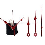 Plastic Long Shaft Clock Movement Mechanism, with Aluminum Pointer, Red, 70~95mm(CLOC-PW0001-05F)