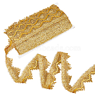 Polyester Ribbons, with Paillettes, Triangle, Gold, 1-5/8 inch(40mm), about 14.22 Yards(13m)/Bag(OCOR-WH0047-23B)