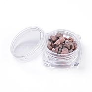 Nail Art Decoration, Natural Rhodonite Chip Beads, No Hole/Undrilled, 1.5~8.5x1.5~5mm, 6g/box(MRMJ-X0028-A05)