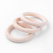 Unfinished Wood Linking Rings, Natural Macrame Wooden Rings, Ring, PapayaWhip, 58~59x9~9.5mm, Hole: 41mm(WOOD-Q024-16)