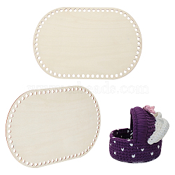 Elite DIY Knitting Crochet Wooden Bag Bottom Shaper, Handbag Purse Base Pets' Bed Shaper, Oval, BurlyWood, 30x19.5x0.25cm, Hole: 8mm, 2pcs/bag(DIY-PH0010-24)