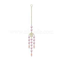 Glass Wind Chimes, Suncatcher Pendant Decorations, Eye, 390mm(WICH-PW0001-27F)