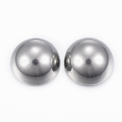 304 Stainless Steel Cabochon, Half Round/Dome, Stainless Steel Color, 20x10.5mm(STAS-H398-20mm-37P)