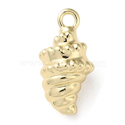 Brass Pendant, Marine Animal Charm, Golden, Conch, 13.5x7x7mm, Hole: 1.4mm(KK-H450-01F-G)