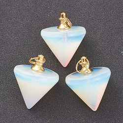 Opalite Pendants with Golden Brass Findings, Circular Cone, 32~34.5x27.5~28mm, Hole: 8.2mm(G-J392-04D)