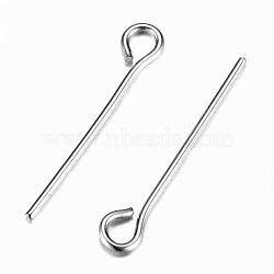 304 Stainless Steel Eye Pin, Stainless Steel Color, 18mm, Hole: 1.9x2mm, Pin: 0.7mm(STAS-G075-14P)