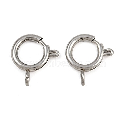 304 Stainless Steel Spring Ring Clasps, Stainless Steel Color, 14x9.5x2mm, Hole: 2.5mm(STAS-B095-05E-P)